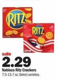 Meijer Nabisco Ritz Crackers 7.5-13.7 oz offer