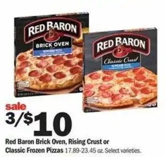 Meijer Red Baron Brick Oven, Rising Crust Or Classic Frozen Pizzas offer
