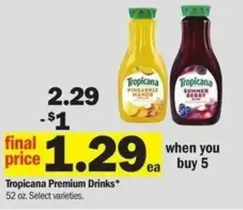Meijer Tropicana Premium Drinks 52 oz offer