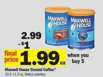 Meijer Maxwell House Ground Coffee 10.5-11 oz offer