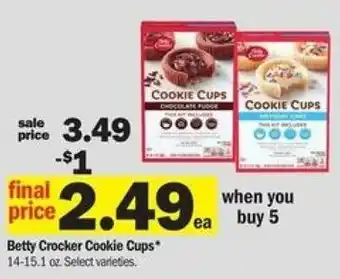 Meijer Betty Crocker Cookie Cups 14-15.1 oz offer