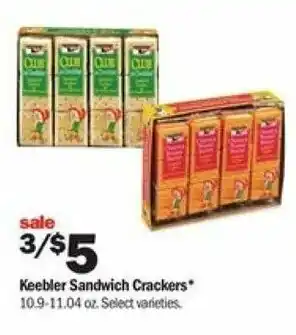 Meijer Keebler Sandwich Crackers 10.9-11.04 offer
