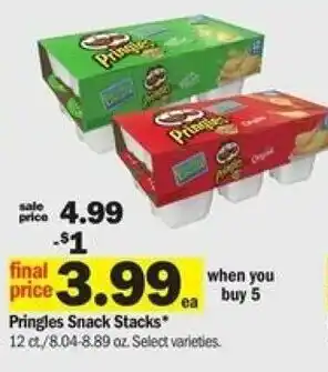 Meijer Pringles Snack Stacks 8.04-8.89 oz offer
