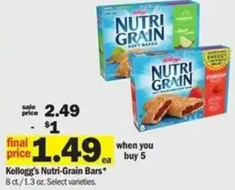 Meijer Kellogg's Nutri-Grain Bars 1.3 oz offer