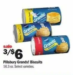 Meijer Pillsbury Grands! Biscuits 16.3 oz offer