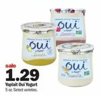 Meijer Yoplait Oui Yogurt 5 oz offer