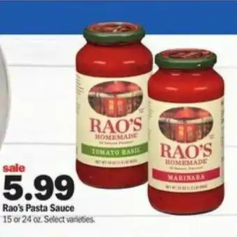 Meijer Rao's Pasta Sauce 15 or 24 oz offer