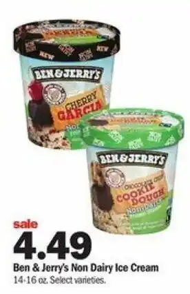 Meijer Ben & Jerry's Non Dairy Ice Cream 14-16 oz offer