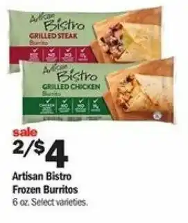 Meijer Artisan Bistro Frozen Burritos 6 oz offer