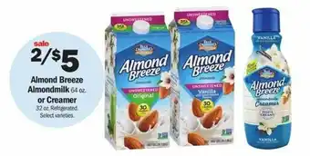 Meijer Almond Breeze Almondmilk 64 oz Or Creamer offer