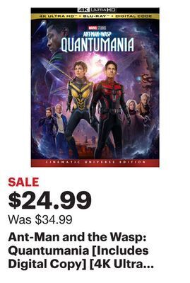 Best Buy Ant-man and the wasp: quantumania [includes digital copy] [4k ultra hd blu-ray/blu-ray] [2023] offer