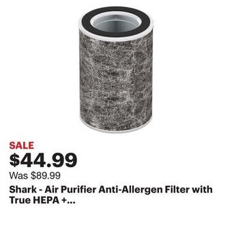 Best Buy Shark - air purifier anti-allergen filter with true hepa + microban, compatible with hp202, hc501 - white offer