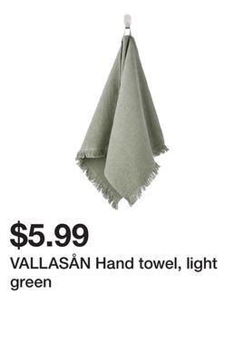 Ikea Vallasån hand towel, light green offer