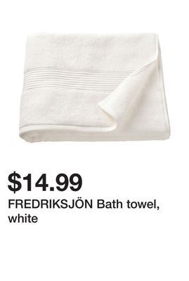 Ikea Fredriksjön bath towel, white offer
