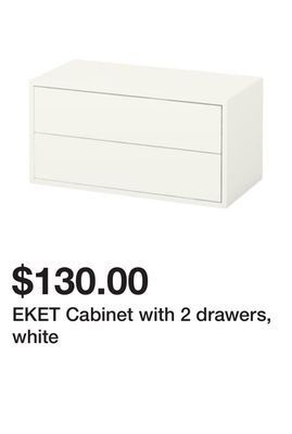 Ikea Eket cabinet with 2 drawers, white offer