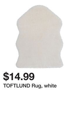 Ikea Toftlund rug, white offer