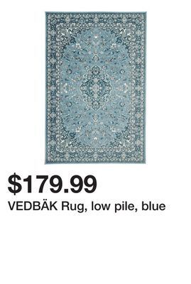 Ikea Vedbäk rug, low pile, blue offer