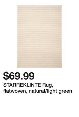 Ikea Starreklinte rug, flatwoven, natural/light green offer