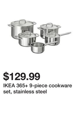 Ikea Ikea 365+ 9-piece cookware set, stainless steel offer