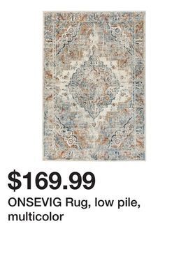 Ikea Onsevig rug, low pile, multicolor offer