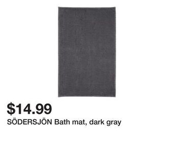 Ikea Södersjön bath mat, dark gray offer