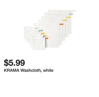 Ikea Krama washcloth, white offer