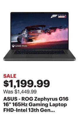 Best Buy Asus - rog zephyrus g16 16 165hz gaming laptop fhd-intel 13th gen core i7 with 16gb memory-nvidia geforce rtx 4060-512gb ssd offer