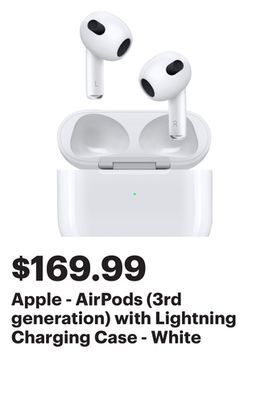 Best Buy Apple - airpods (3rd generation) with lightning charging case - white offer