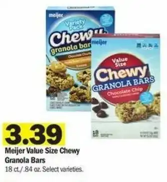 Meijer Meijer Value Size Chewy Granola Bars offer