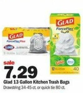 Meijer Glad 13 Gallon Kitchen Trash Bags offer