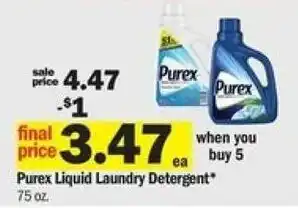 Meijer Purex Liquid Laundry Detergent 75 oz offer
