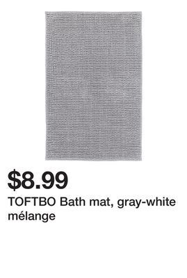 Ikea Toftbo bath mat, gray-white mélange offer