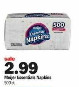 Meijer Meijer Essential Napkins offer