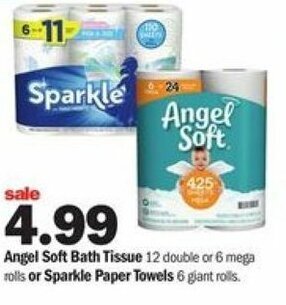 Meijer Angel Soft Bath Tissue Or Sparkle Paper Towels offer