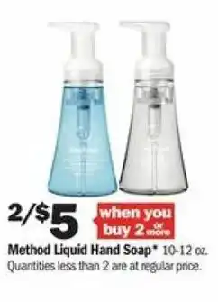 Meijer Method Liquid Hand Soap 10-12 oz offer