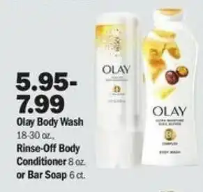 Meijer Olay Body Wash 18-30 oz Rinse-Off Body Conditioner or Bar Soap offer
