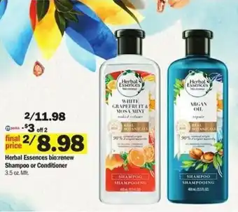 Meijer Herbal Essences Bio: Renew Shampoo Or Conditioner 3.5 oz offer