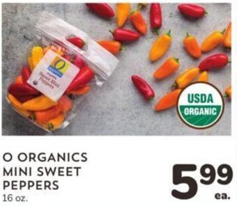 Albertsons O ORGANICS MINI SWEET PEPPERS 16 oz offer