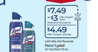 Rite Aid Lysol air sanitizer offer