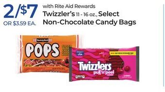 Rite Aid Twizzler's, select non-chocolate candy bags offer