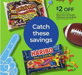 Rite Aid Select non-chocolate halloween candy bags offer