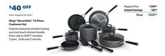 Sam's Club Ninja neverstick 14-piece cookware set offer