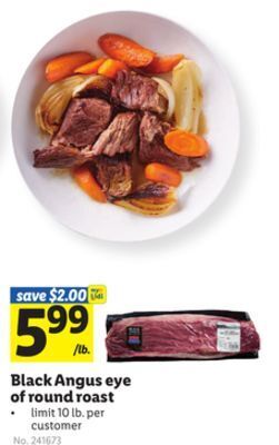 Lidl Black angus eye of round roast offer
