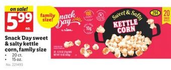 Lidl Snack day sweet & salty kettle corn, family size offer