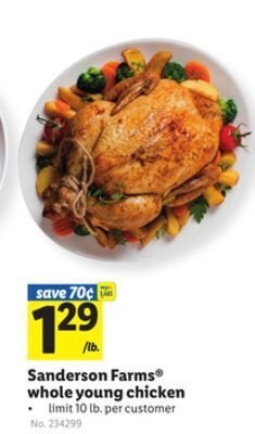Lidl Sanderson farms whole young chicken offer