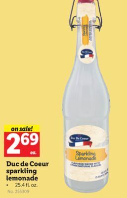 Lidl Duc de coeur sparkling lemonade offer