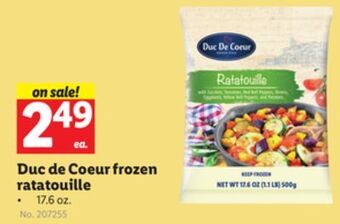 Lidl Duc de coeur frozen ratatouille offer