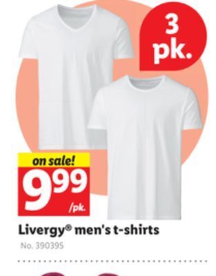 Lidl Livergy men's t-shirts offer