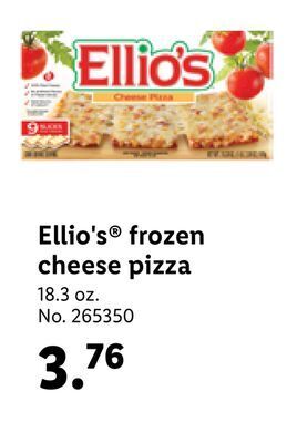 Lidl Ellio's frozen cheese pizza offer