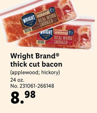 Lidl Wright brand thick cut bacon offer